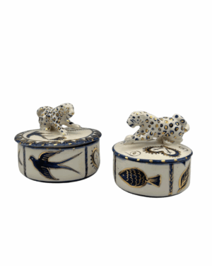 Trinket Vessel No.2 (Medium) - Blue, White & Gold Lustre
