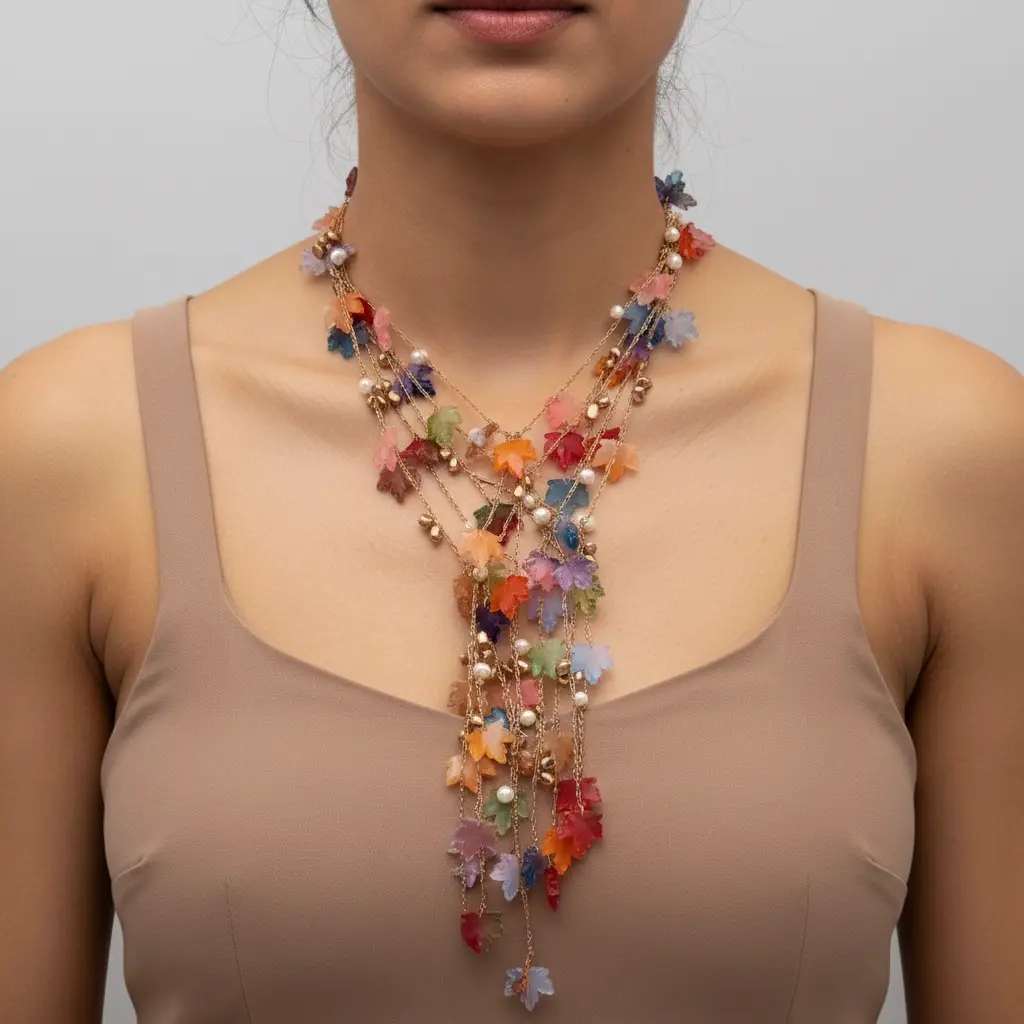 Autumn Leaves Pearl Necklace