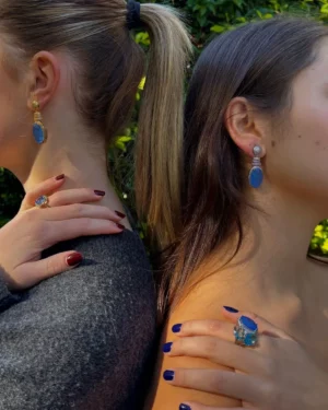 Quartz stone drop earrings